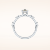1.04 CT Cushion Shaped Dainty Pave Moissanite Engagement Ring