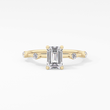Emerald Dainty Pave Lab Grown Diamond Engagement Ring