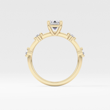 Emerald Dainty Pave Lab Grown Diamond Engagement Ring