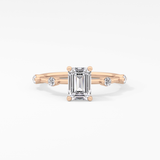 Emerald Dainty Pave Lab Grown Diamond Engagement Ring