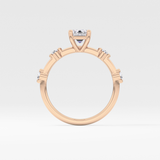 Emerald Dainty Pave Lab Grown Diamond Engagement Ring