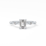 Emerald Dainty Pave Lab Grown Diamond Engagement Ring