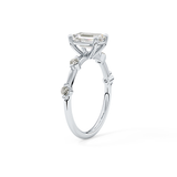 Emerald Dainty Pave Lab Grown Diamond Engagement Ring