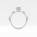 Emerald Dainty Pave Lab Grown Diamond Engagement Ring
