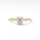Radiant Dainty Pave Lab Grown Diamond Engagement Ring