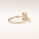 1.21 CT Radiant Shaped Dainty Pave Moissanite Engagement Ring