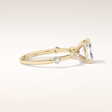 1.21 CT Radiant Shaped Dainty Pave Moissanite Engagement Ring