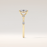 1.21 CT Radiant Shaped Dainty Pave Moissanite Engagement Ring