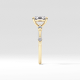 Radiant Dainty Pave Lab Grown Diamond Engagement Ring