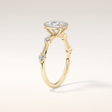 1.21 CT Radiant Shaped Dainty Pave Moissanite Engagement Ring