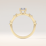1.21 CT Radiant Shaped Dainty Pave Moissanite Engagement Ring