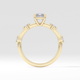 Radiant Dainty Pave Lab Grown Diamond Engagement Ring