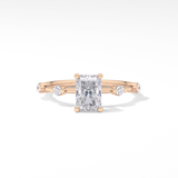 Radiant Dainty Pave Lab Grown Diamond Engagement Ring