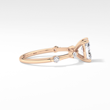 Radiant Dainty Pave Lab Grown Diamond Engagement Ring