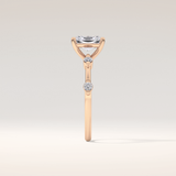 1.21 CT Radiant Shaped Dainty Pave Moissanite Engagement Ring
