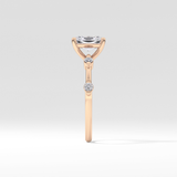 Radiant Dainty Pave Lab Grown Diamond Engagement Ring