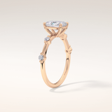 1.21 CT Radiant Shaped Dainty Pave Moissanite Engagement Ring