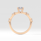 Radiant Dainty Pave Lab Grown Diamond Engagement Ring