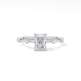 Radiant Dainty Pave Lab Grown Diamond Engagement Ring