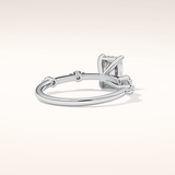 1.21 CT Radiant Shaped Dainty Pave Moissanite Engagement Ring