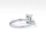 Radiant Dainty Pave Lab Grown Diamond Engagement Ring
