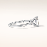 1.21 CT Radiant Shaped Dainty Pave Moissanite Engagement Ring