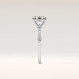 1.21 CT Radiant Shaped Dainty Pave Moissanite Engagement Ring