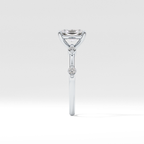Radiant Dainty Pave Lab Grown Diamond Engagement Ring