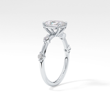 Radiant Dainty Pave Lab Grown Diamond Engagement Ring