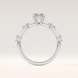 1.21 CT Radiant Shaped Dainty Pave Moissanite Engagement Ring