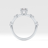 Radiant Dainty Pave Lab Grown Diamond Engagement Ring
