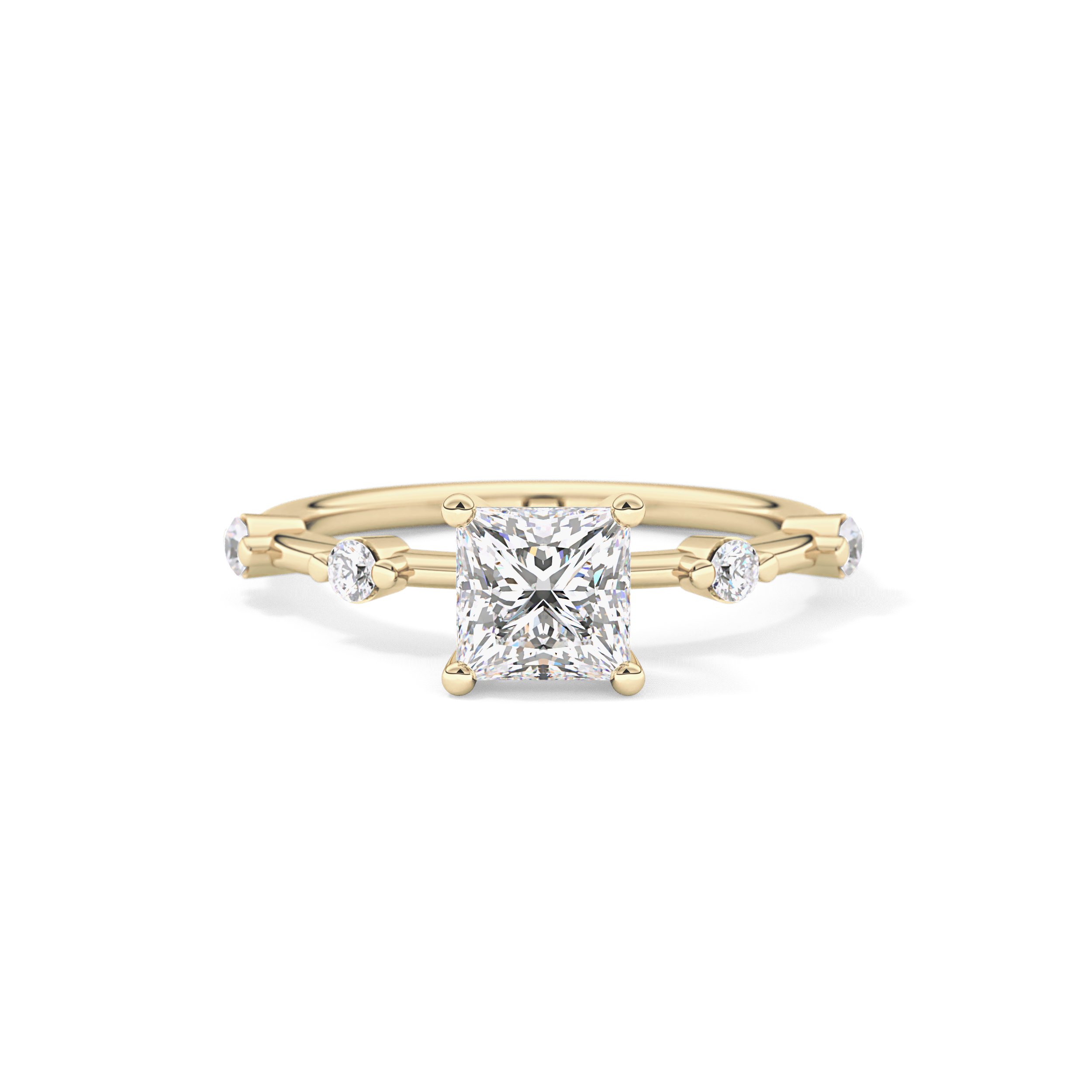 Princess Dainty Pave Lab Grown Diamond Engagement Ring