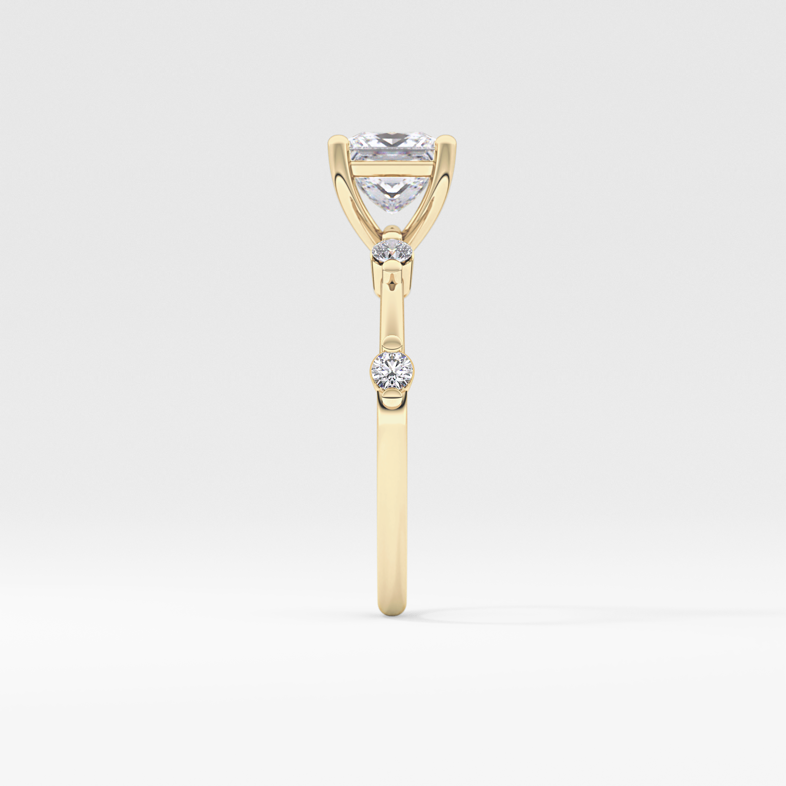 Princess Dainty Pave Lab Grown Diamond Engagement Ring