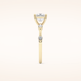 1.04 CT Princess Shaped Dainty Pave Moissanite Engagement Ring