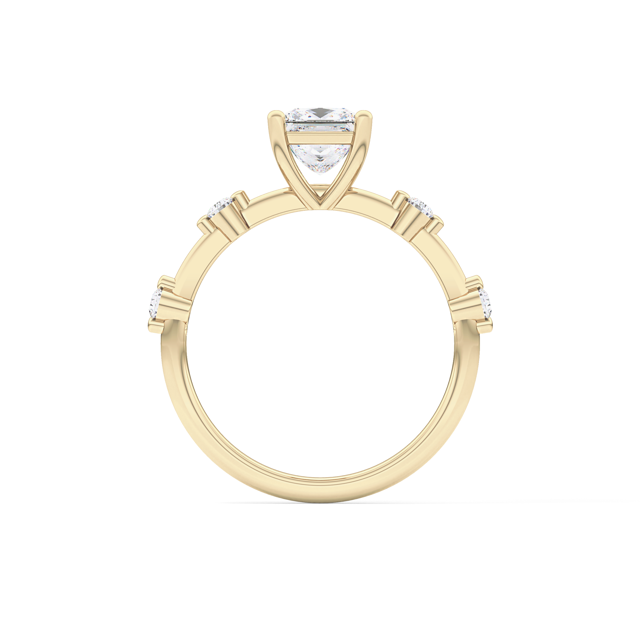 Princess Dainty Pave Lab Grown Diamond Engagement Ring