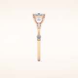 1.04 CT Princess Shaped Dainty Pave Moissanite Engagement Ring