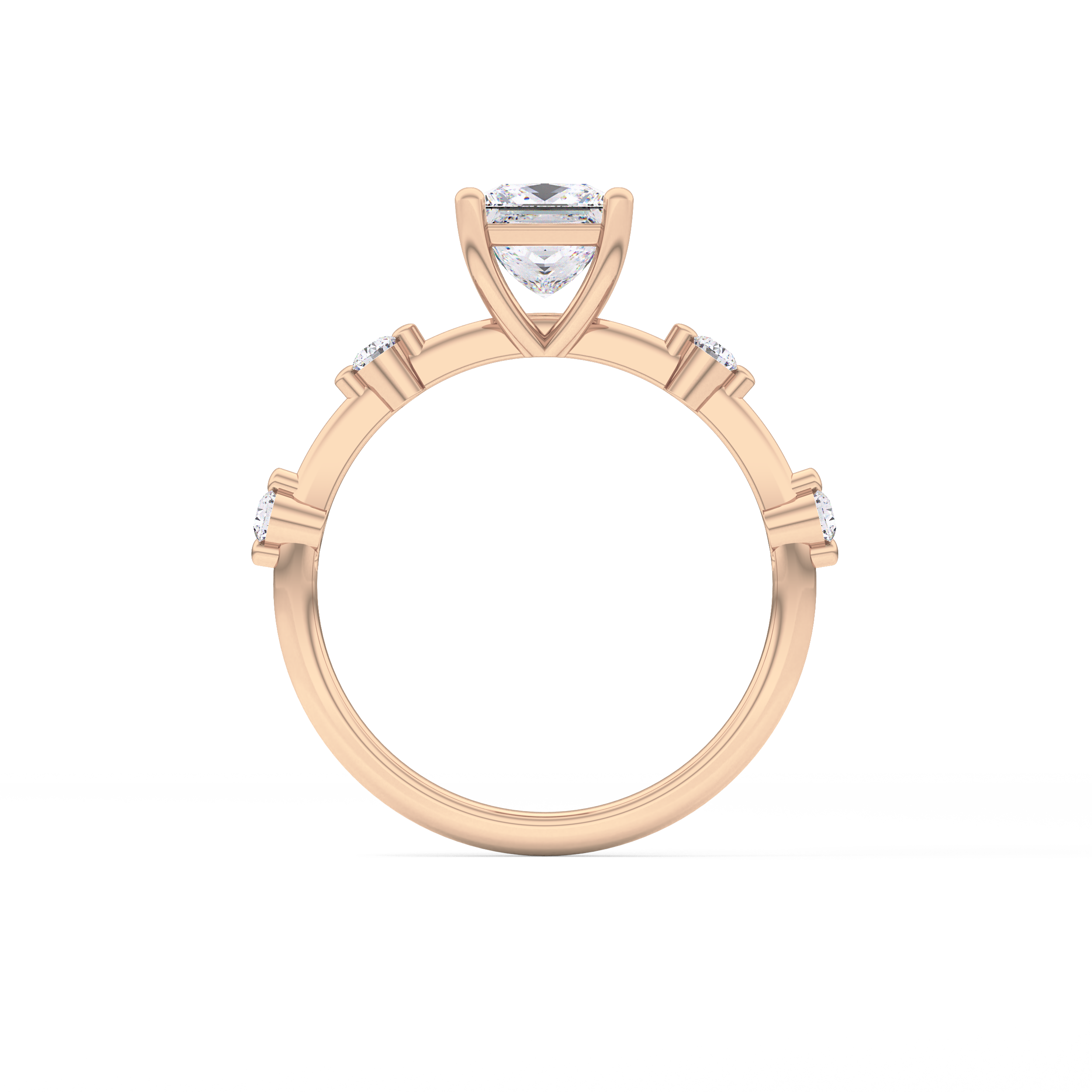 Princess Dainty Pave Lab Grown Diamond Engagement Ring