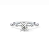 Princess Dainty Pave Lab Grown Diamond Engagement Ring