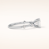 1.04 CT Princess Shaped Dainty Pave Moissanite Engagement Ring