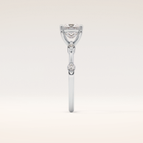 1.04 CT Princess Shaped Dainty Pave Moissanite Engagement Ring