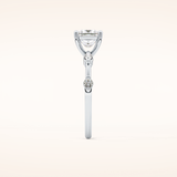 1.04 CT Princess Shaped Dainty Pave Moissanite Engagement Ring