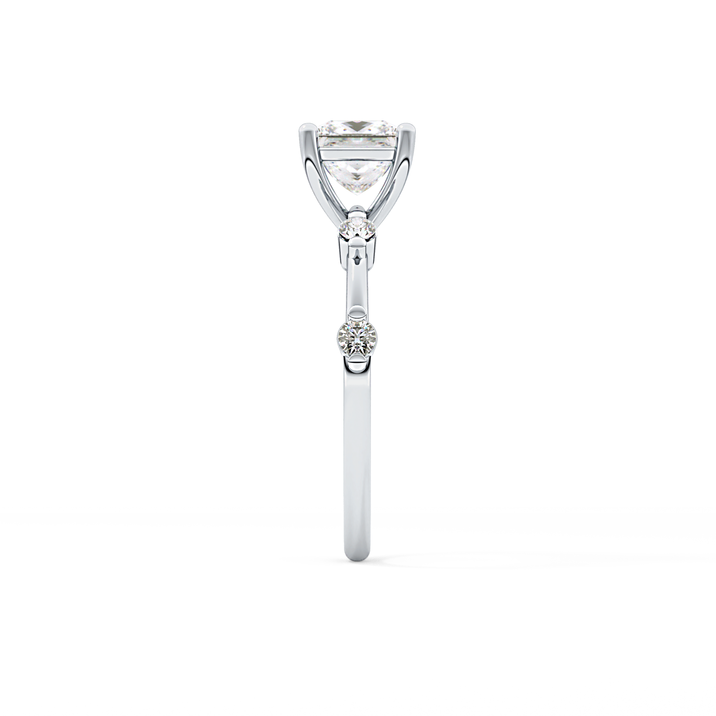 Princess Dainty Pave Lab Grown Diamond Engagement Ring