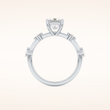 1.04 CT Princess Shaped Dainty Pave Moissanite Engagement Ring