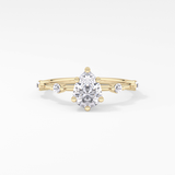 Pear Dainty Pave Lab Grown Diamond Engagement Ring