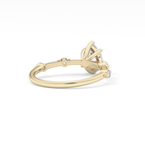 Pear Dainty Pave Lab Grown Diamond Engagement Ring