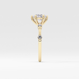 Pear Dainty Pave Lab Grown Diamond Engagement Ring