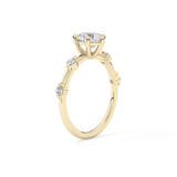 Pear Dainty Pave Lab Grown Diamond Engagement Ring
