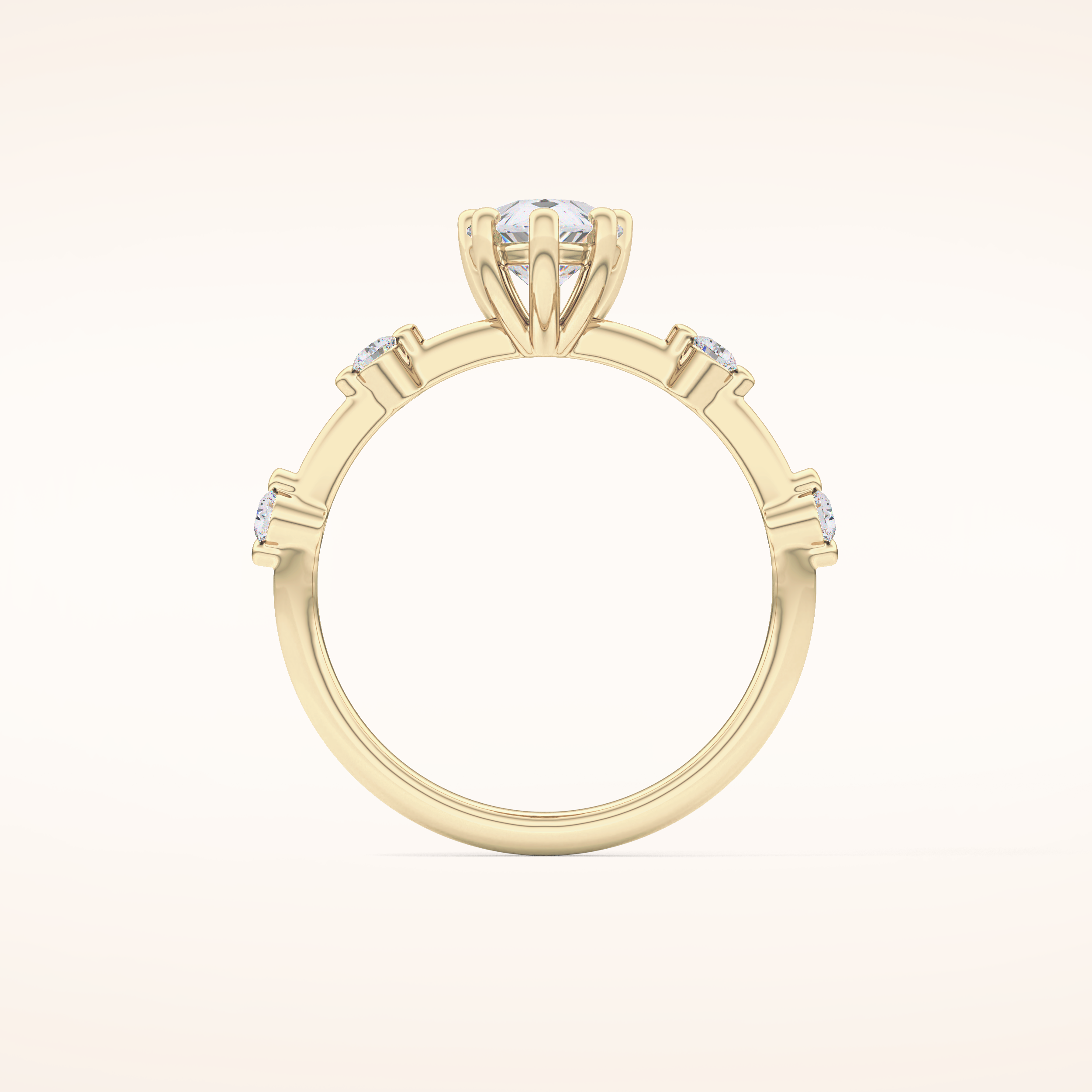0.88 CT Pear Shaped Dainty Pave Moissanite Engagement Ring
