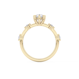 Pear Dainty Pave Lab Grown Diamond Engagement Ring