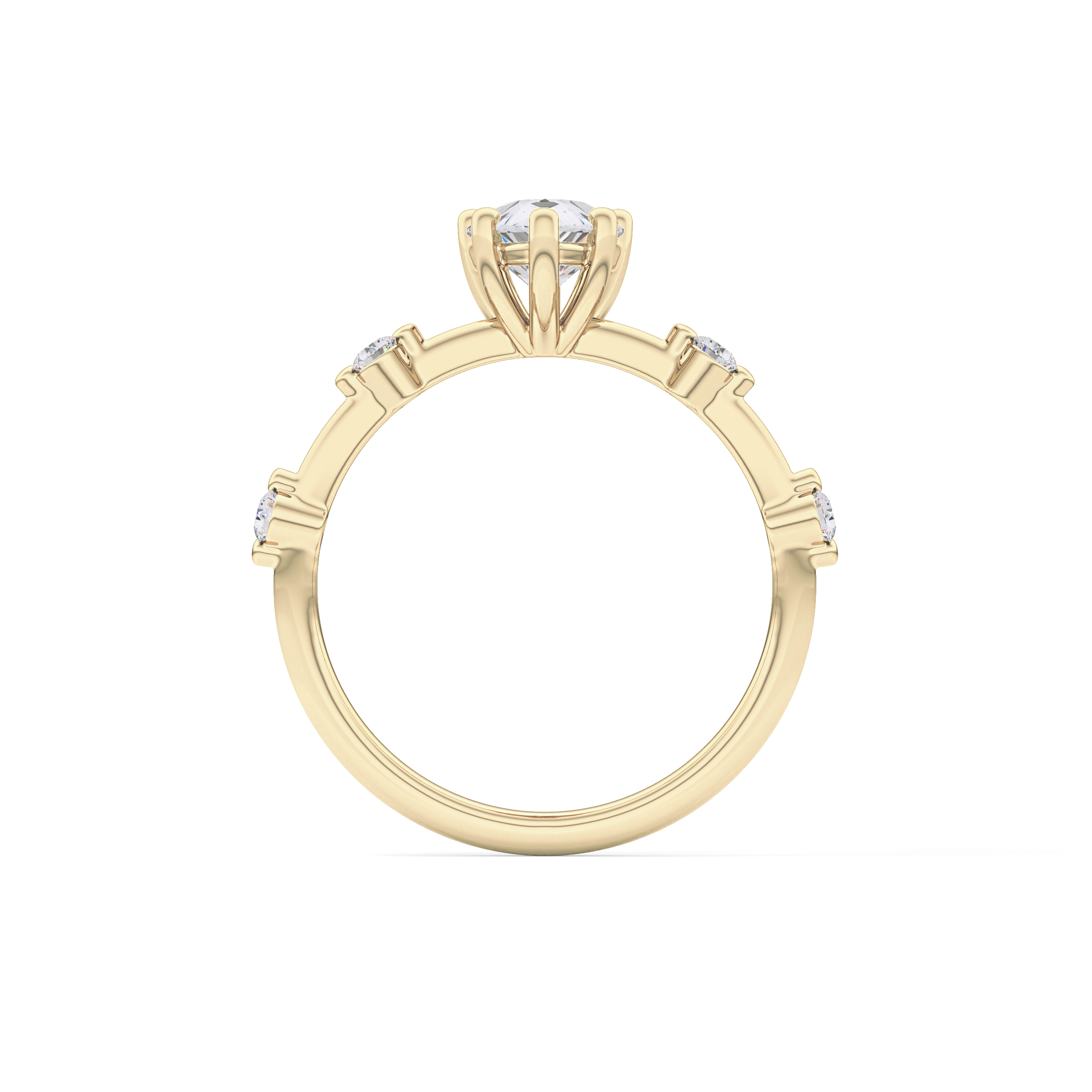 Pear Dainty Pave Lab Grown Diamond Engagement Ring